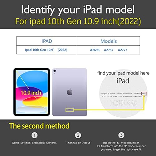 GEXMIL PARA IPAD CASO DE 10ª GERAÇÃO 2022, iPad 10,9 polegadas, couro genuíno, feito de capa de grão exclusiva de couro de couro