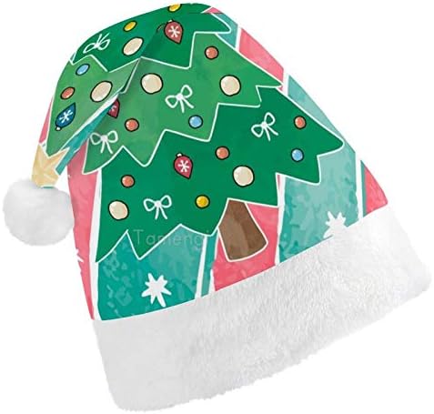 Chapéu de Papai Noel de Natal, lindas árvores de natal decoração de Natal chapéu de férias para adultos, Unisex Comfort