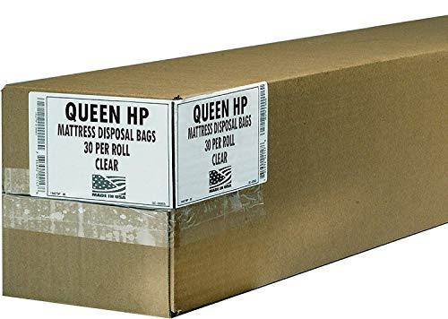 ALuf Plastics de alto desempenho colchão queen size 2,5 mil bolsas de tampa à prova d'água clara - 72 x 94 - pacote de 30 - para