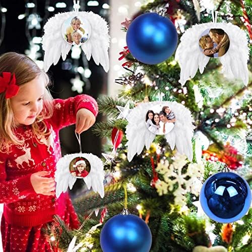 Xrretaop Christmas Housed Houseds, Angel Wing Pinging Simulação Decorativa Feather Transferência a quente Impressão Sublimação Asa de