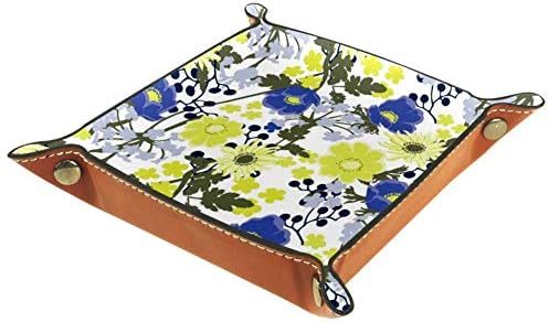 Lorvies Blue and Yellow Floral Storage Box Cube Bins Bins Bins for Office Home