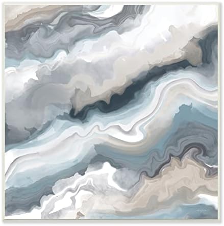 Stuell Industries Abstract Flowing Blue White Agate Rock Ilustração, Design de Angela Bawden