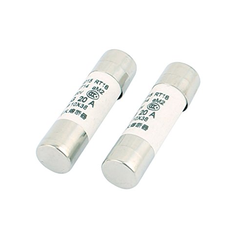 Aexit 10 pcs funde 500V 20A Capacidade de quebra de baixa capacidade de 10x38mm O cartucho fusível liga fusíveis de cerâmica