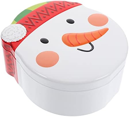 Latas de biscoitos de boneco de neve com tampas de estoque de estoques de estoque de Natal Caixas de presente de presente de caixa