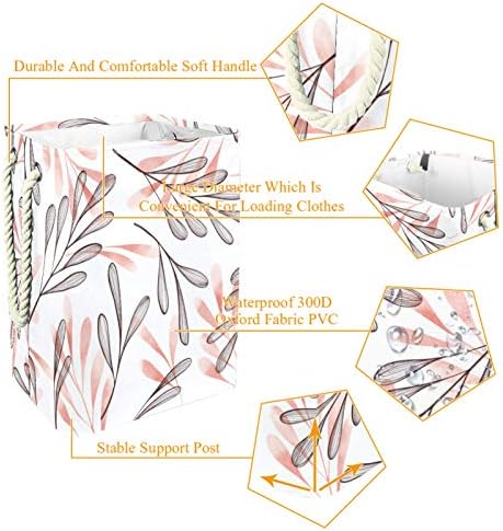 Caskets de lavanderia de folhas de folhas simplistas cestas de lavanderia de altura dobrável para crianças adultas