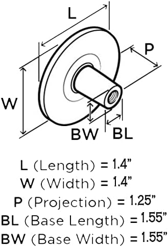 Conjunto de 10 botões de zinco escovados - mede 1,125 de largura x 1 de altura - perfeito para melhoramento da casa DIY