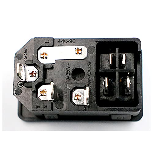 Com 10A Fuse! Interruptor de balanço vermelho fundido IEC320 C14 ENLETA SOCKET POWER SWITCH CONECTOR CONECTOR CONECTOR RED GREEN