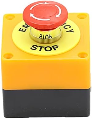 Puryn 1pcs sinalização de sinalização vermelha interruptor de botão DPST Botão de parada de emergência de cogumelos