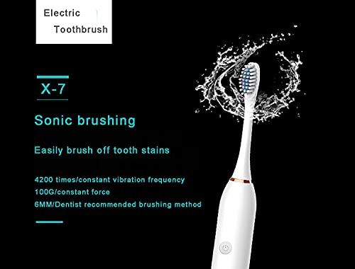 Espra -de -dentes elétrica com 6 modos e home smart home home macio cerdas USB Recarregável Ipx7 à prova d'água de dentes elétricos,