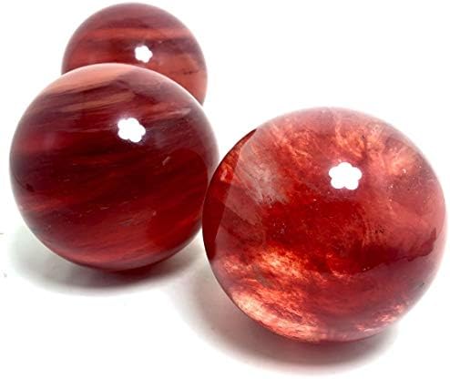 Moka 8-9cm Red Smelting Quartz Stone Polished Crystal Ball Sphere para cura 1pc