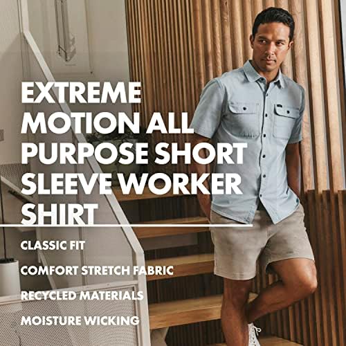 Lee Men Motion Extreme Todo Pronto Classic Fit Sleeve Button Down camisa trabalhadora