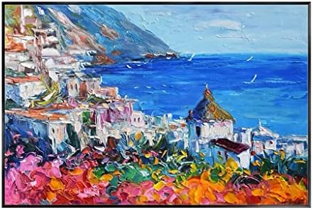 Trexd pintado à mão colorido do oceano Flores do mar de espessura paisagem bela paisagem pintura a óleo