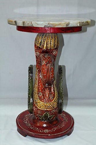 Rajasthan Gems Handmade Semi Precioso Amarelo Agenda Mesa de Caféia redonda Decorativa Decorativa