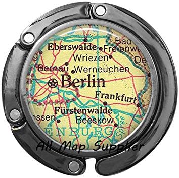 Gancho de bolsa encantadora, gancho de bolsa de mapa de Berlim, gancho de bolsa de mapa de Berlim, gancho de bolsa de Berlim,