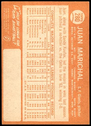 1964 TOPPS 280 Juan Marichal São Francisco Giants Ex -Giants