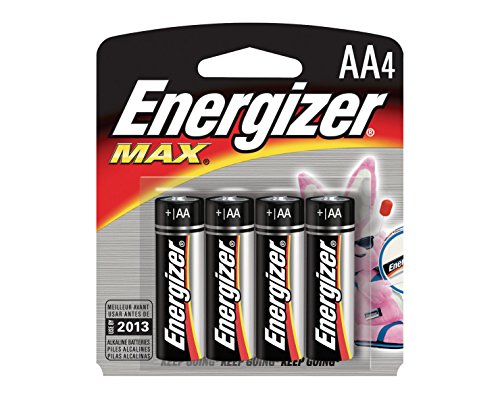 Energizer Evee91bp4 Baterias máximas - AA - pacote de 4, 0,5 altura, 3,25 Largura