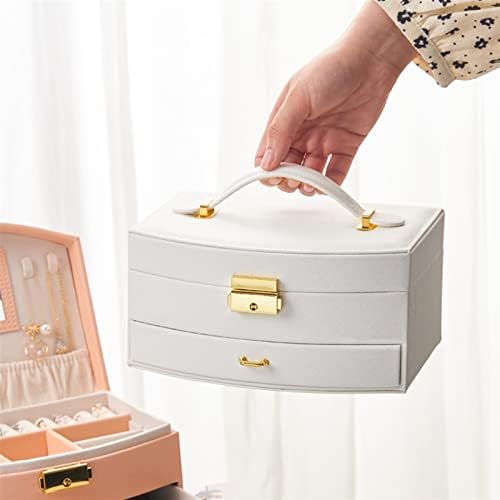 Liugou Jewelry Box Jewelry Organizer Exibir caixas de jóias de viagem Button Caso de couro Jóias de armazenamento 1PCS