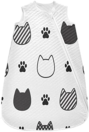 Vvfelixl Sack Sack para bebês recém -nascidos - Cat Pattern Paw Head Kitten Pegada Polca Dot Baby Bobetable Bobett