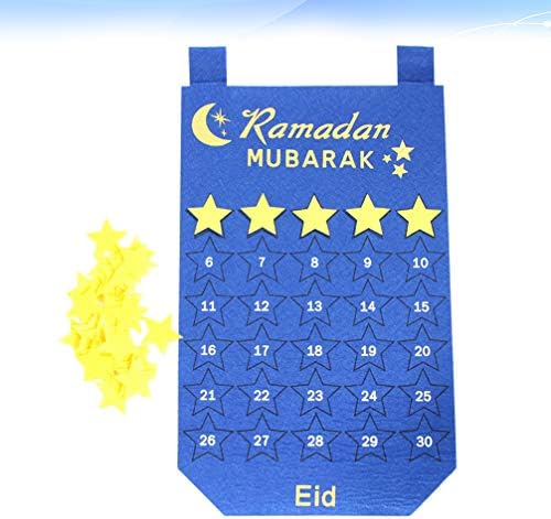 A AMOSFUN EID MUBARAK Decoration sentiu Eid Mubarak Advent Calendário Presente de Ornamento de Decorações Islâmicas Muçulmano