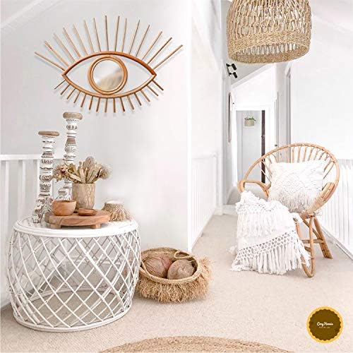 Cozyhomie boho decoração para quarto salas de estar corredor decorativo espelho de parede de parede espelhos de vime para decoração