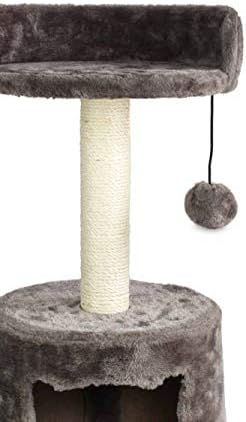 ASPCA Deluxe Cat Condo & Hammock com brinquedo SWAT, Wood Brown