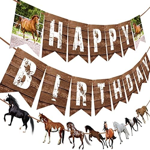 Cavaly Birthday Party Decoration Banner Banner Horse Sign Garland para Horse Theme Birthday Party Supplies