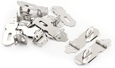 uxcell 10Sets Silver Tone Metal Cupboard Portões de trava de cadeado HASP HASP