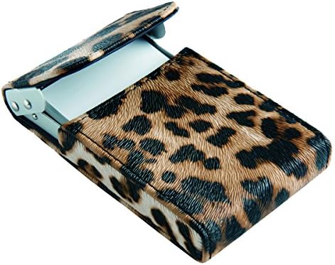 Sanis Enterprises Leopard PU Flip Caso e titular de cartões de visita, 2,5 por 4 polegadas