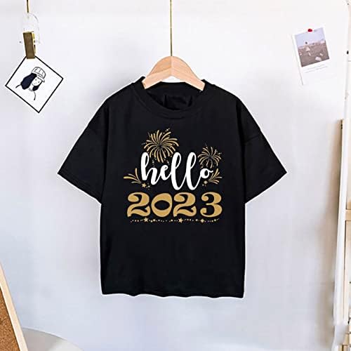 Ano Novo Véspera de Véspera Supplies Kids NYE ​​2023 Ano Novo camisa Top meninos Conjunto de camisa de vestido