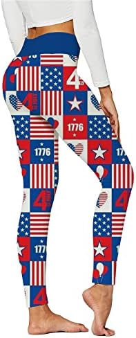 Bandeira Americana 4 de julho Leggings feminino Tomoso Controle EUA 4 de julho Slim Pants Lápis Casual Treino Casual Yoga Rogging