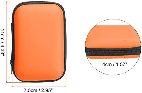 Patikil portátil portátil transportar bolsa de choque laranja 4.33 x 2,95 x 1,57 polegada para fones de ouvido
