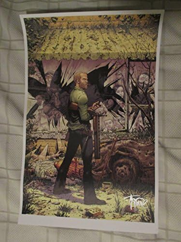 Tony Moore assinou/autografou a capa de homenagem nº 1 de Walking Dead para a edição 150, com Rick Grimes Art Print Tamanho