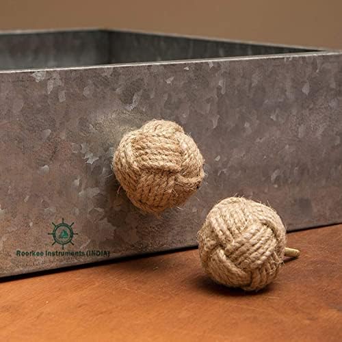 RII 6 corda Doorknobs Náutica Twisted Decorative Jute, Rustic Rope Knot Drawer Pull