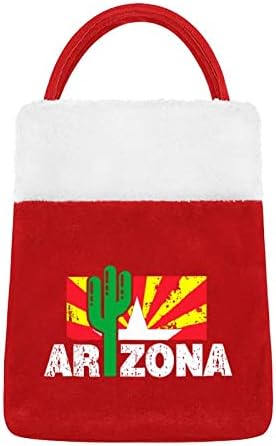 Bolsas de bandeira do Arizona de Cactus vintage Saco de Natal para Festivo Bolsa Festiva para a Decoração de Festas