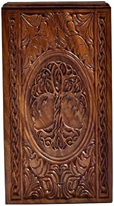 Tamanna Rosewood Urn for Human Ashes - Tree of Life Box de madeira - Cremação personalizada Urna para cinzas Caixa de