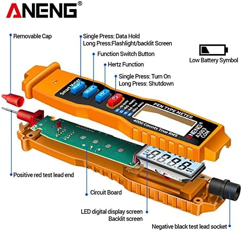 TATOONly Superjiuex ANENG A3003 PEN DIGITAL Multímetro Profissional 4000 contagens Smart Medidor de tensão Testador de capacitância