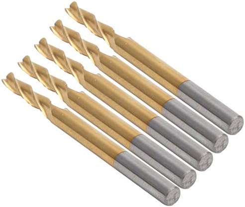 Mill de final, aço de tungstênio 5pcs cortador durável de moagem de 3 flautas, moagem de 3,175 mm para o complexo