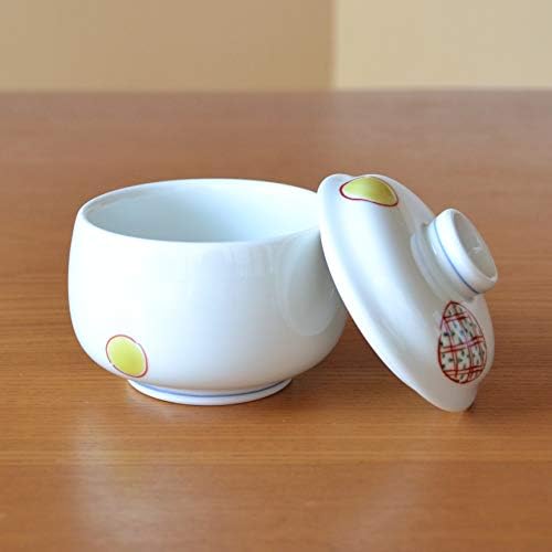 有田 焼 やき もの 市場 Chawanmushi Cups com tampas conjuntos de 2 japoneses Chawan Mushi arita Imari Ware feita no Japão Maru-Mon