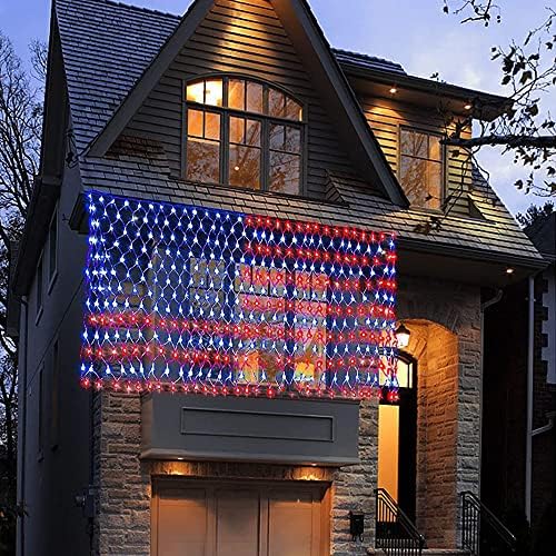 Miniao American Flag Light, 420 Red White and Blue LEDS FLAG LIGHT IMPORTANTE DA BANDO DE BANDO DE USO DE INDEPENDÊNCIA Dia 4 de