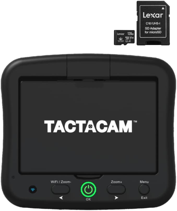 Tactacam Spotter LR com vista em 4K e gravação para spotting scopes + 128 GB de cartão SD Micro SD