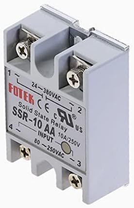 10A Relé de estado sólido de fase monofase SSR-10AA AC Controle AC 80-250VAC a 24-380VAC SSR 10AA Relé estado sólido