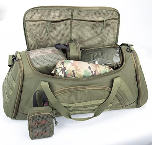 Saco de engrenagem molle de mola tática com 4 organizadores de engrenagens modulares embalando cubos. Ideal para caça, campo de