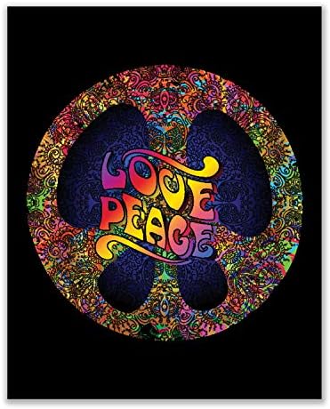 Tripppy Psychedelic Hippie Wall Art - Conjunto de 3 polegadas - Indie Aesthetic Y2K Stoner Teen Poster Decor - College