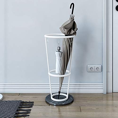 WXXGY Umbrella Stand rack simples e leve mármore com 6 ganchos Bucket de guarda -chuva de grande capacidade para lobby/branco do