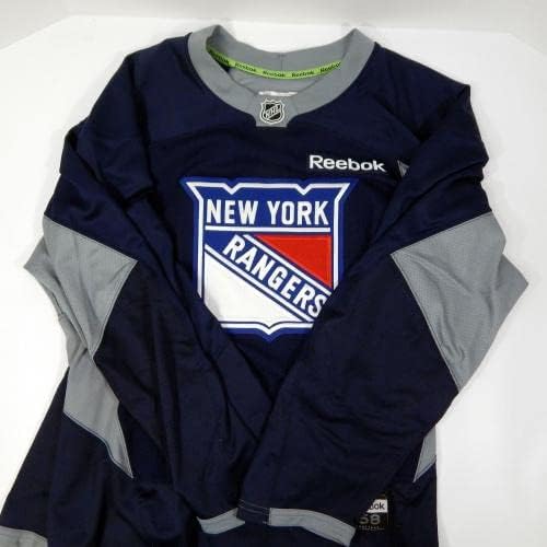 O jogo do New York Rangers usou Jersey de Prática da Marinha Reebok NHL 58 DP29890 - Jogo usado NHL Jerseys