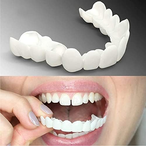 Dentes falsos, dentaduras dentes para a mandíbula superior e inferior, natureza e confortável e temporário dentes cosméticos