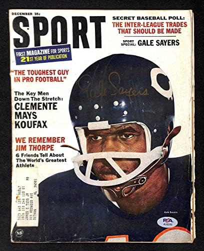 Gale Sayers assinou o Chicago Bears 1966 Sport Magazine PSA/DNA 91526 - Revistas Autografadas da NFL