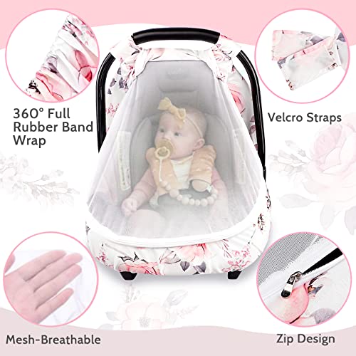 Capa do assento do carro para bebês e suporte de cabeça para carros de bebê e tampa de alça, dossel de assento de