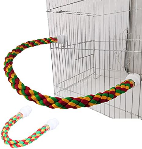 MiniFinker Cotton Ride Cables confortável, corda de pássaro Cordão interno colorido para pássaros escalando brinquedos para desenvolver