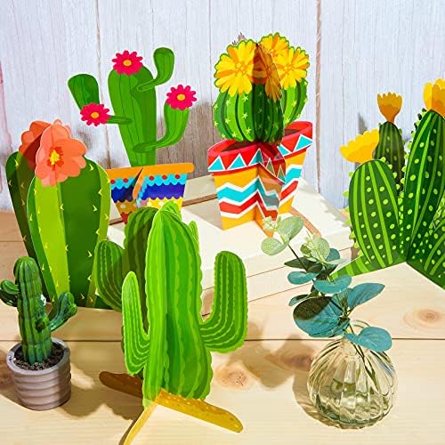 12 PCS Cactus Decorações de festa Cinco de Mayo Honeycomb Peeces Centerpieces México Garland Cactus Cutouts para Fiesta Baby
